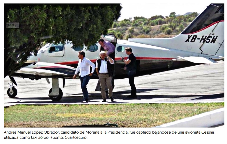 AMLO, Durazo y Ebrard, utilizaron avioneta que se desplomó el día de hoy en Hermosillo, Sonora.