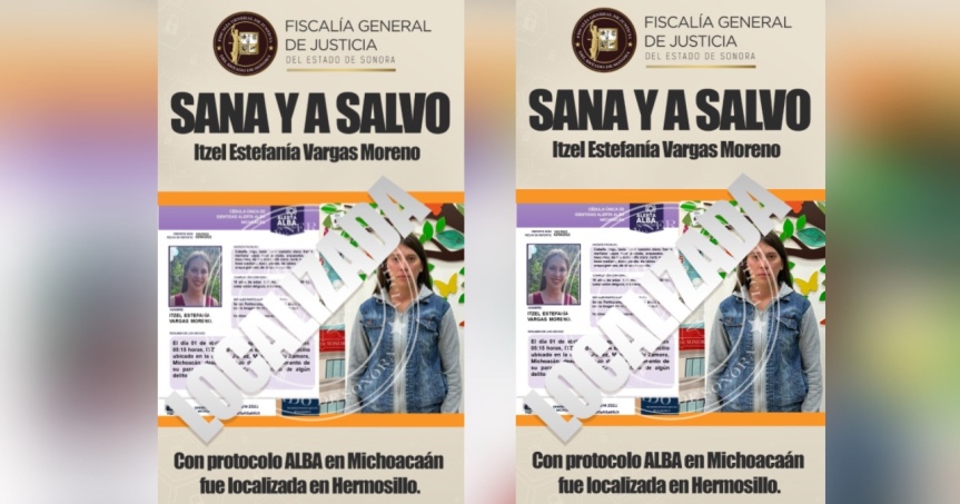 Sana y a salvo fue localizada en Hermosillo, tenia alerta de protocolo Alba en Michoacán.